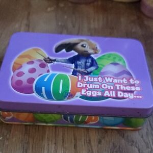 Easter Bunny Drum Tin Box